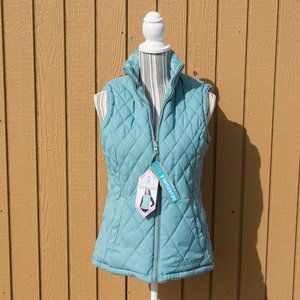 NWT Free Country Reersible quilted fleece Vest Small